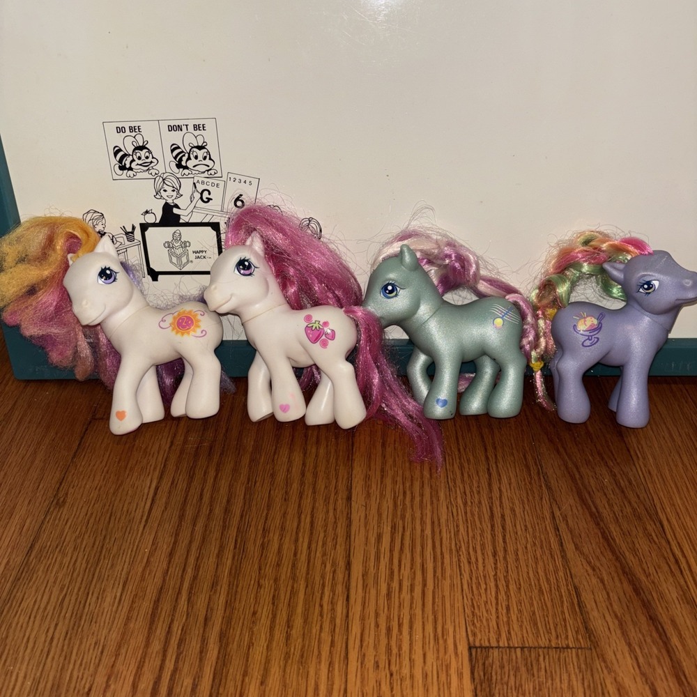 My Little Pony Hasbro G3 2000s Y2K MLP Lot of 4 Ponies Shiny Tinsel 2002
